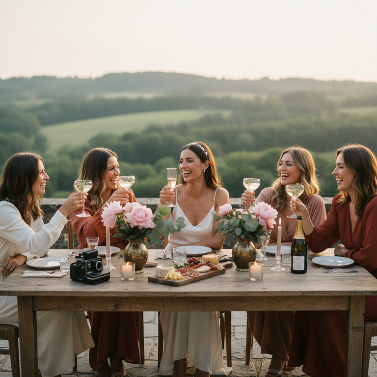 EVJF Belgique : weekend entre amies dans un gîte des Ardennes au coucher de soleil